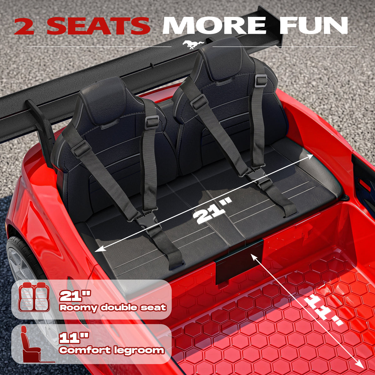 ANPABO Licensed Ford Mustang 24V 2 Seater Ride on Car for Kids Ages 3-8