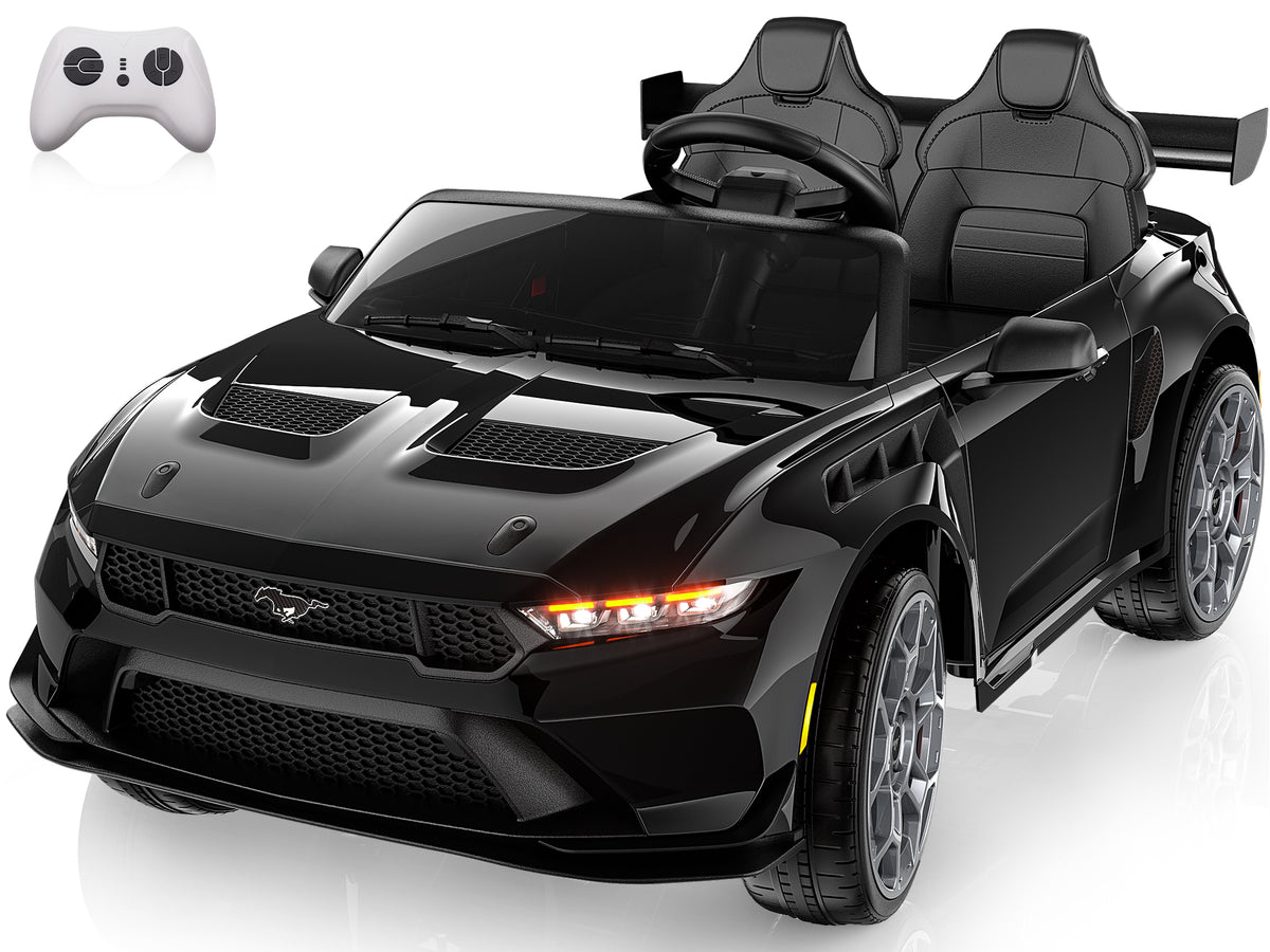 ANPABO Licensed Ford Mustang 24V 2 Seater Ride on Car for Kids Ages 3-8, Black
