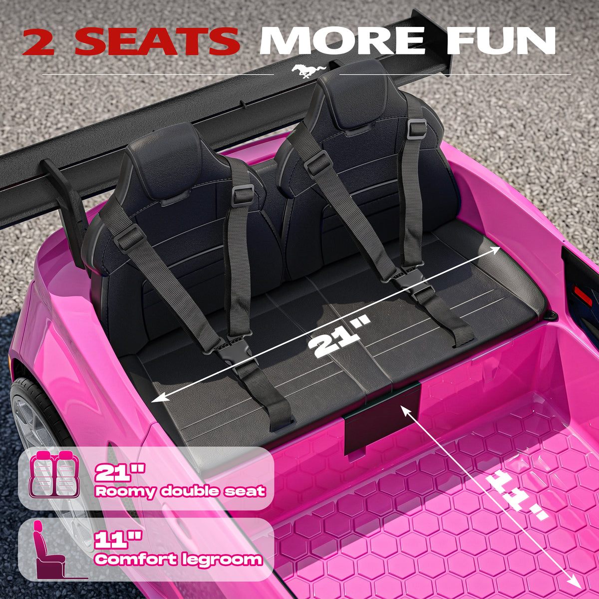 ANPABO Licensed Ford Mustang 24V 2 Seater Ride on Car for Kids Ages 3-8