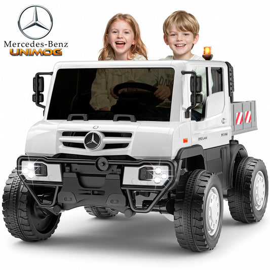 TOYBSNY 24V Ride on Toy for Kids, Licensed Mercedes-Benz Unimog Kids 2 Seater Electric Ride on Car with Parent Remote Control, LED Lights, Bluetooth, 5 MPH, 130 Lbs