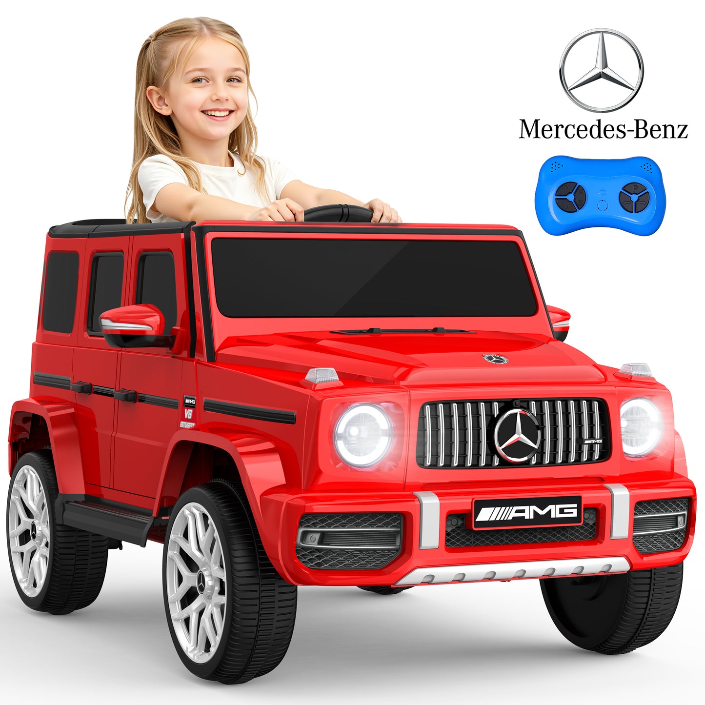 East doll 12V G63 Ride on Toys for Toddlers 2-4Y, Kid Electric Ride on Car, G Wagon Mercedes-Benz Truck, Remote Control, Lights, Music