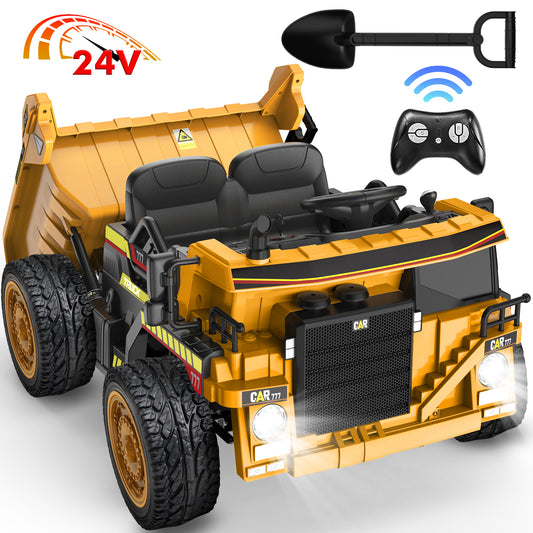 East doll 24V Ride on Dump Truck, Ride on UTV Car for Kids with Electric Dump Bed, 300W Powerful Motors, 4.4Mph, Remote Control, EVA Tires, Electric Truck for Kids