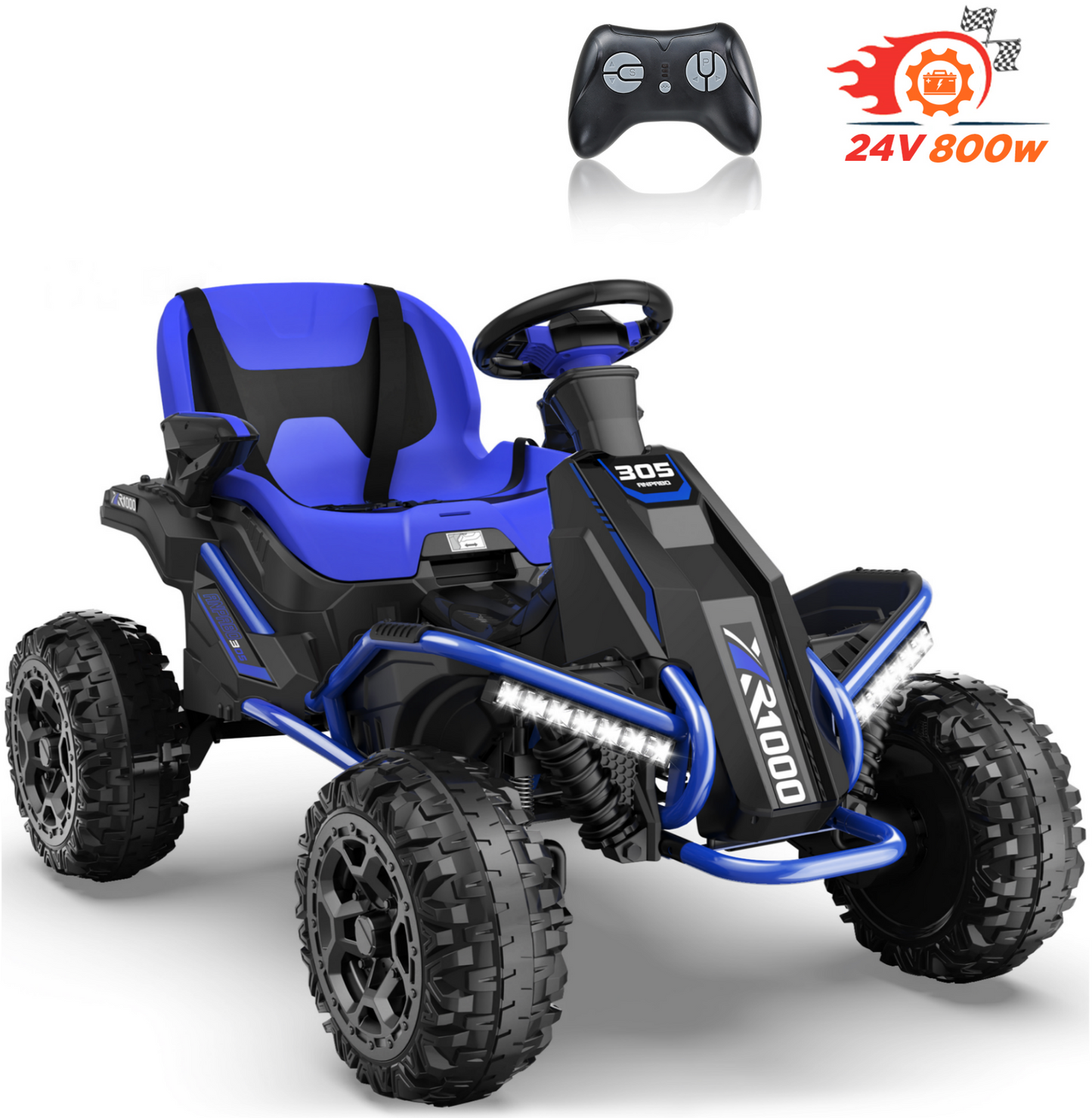 East doll 24V Big Kids Ride on Toys, Electric Power Ride on Car for Kids Age 5-12, 4 Wheeler, 4WD 800W Motors ATV for Kids, 5MPH, Parent Remote, Music