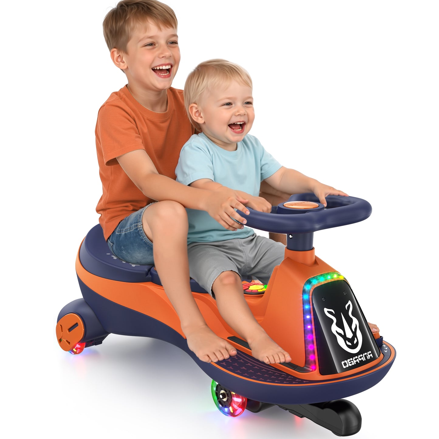 East doll 6V 7Ah Electric Wiggle Car for Kids, Ride on Toys for Toddlers Aged 3+, Cyber Wiggle, Baby Car, 2.8-4.1 Mph, Flashing Wheels, Bluetooth