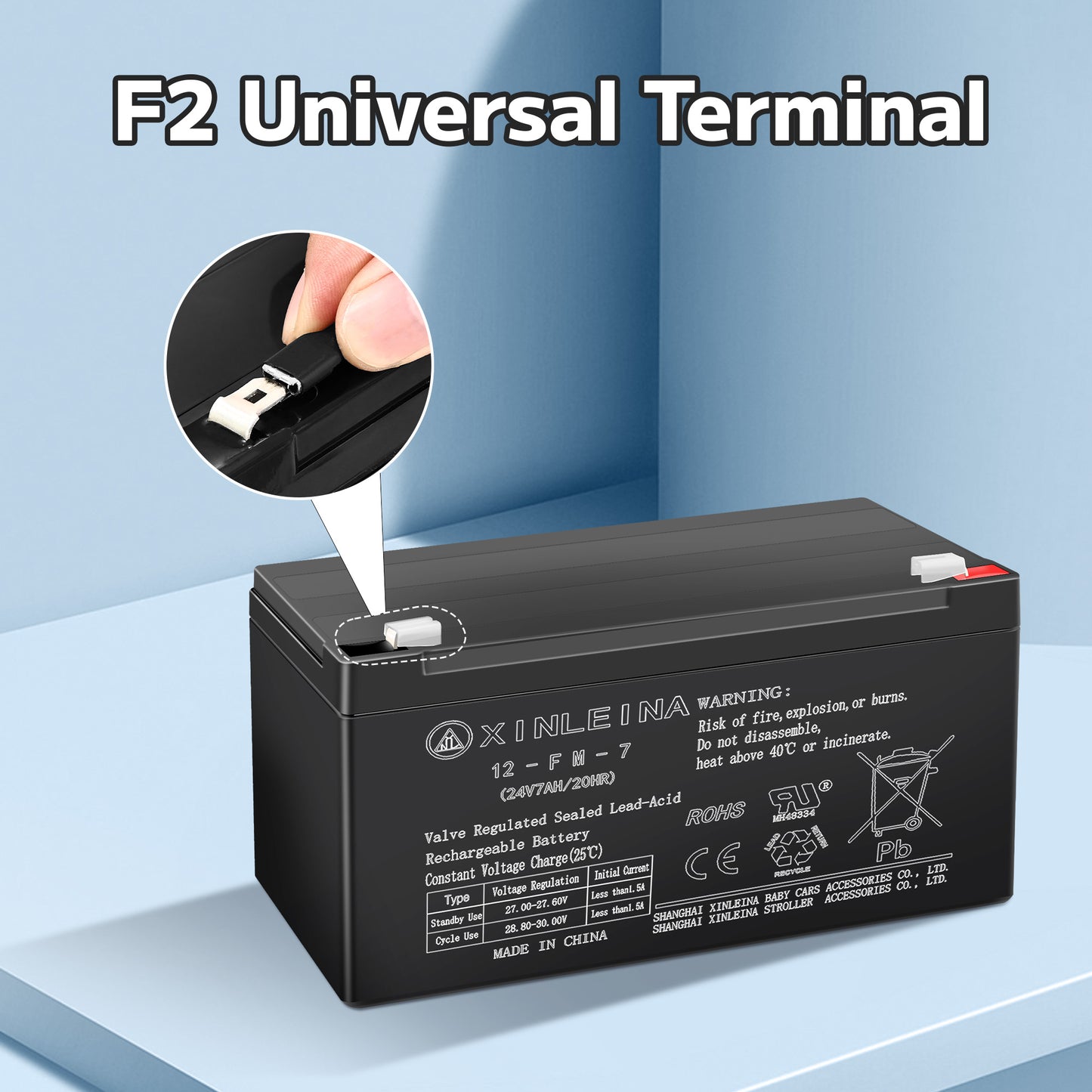 East doll 24V 7Ah Rechargeable Sealed Lead Acid Battery - Suitable for Most Kids Ride on Car - Battery Accessories