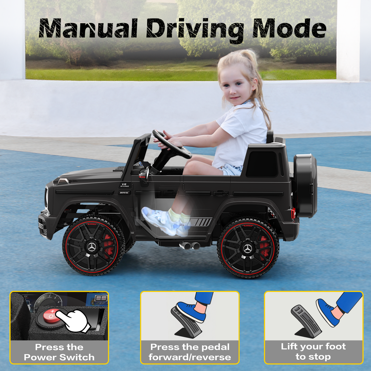 East doll 12V Power Ride on Toys for Toddlers, Kid Electric Car, G63 G Wagon Licensed Mercedes-Benz with Remote Controls, Aged 2-5Y