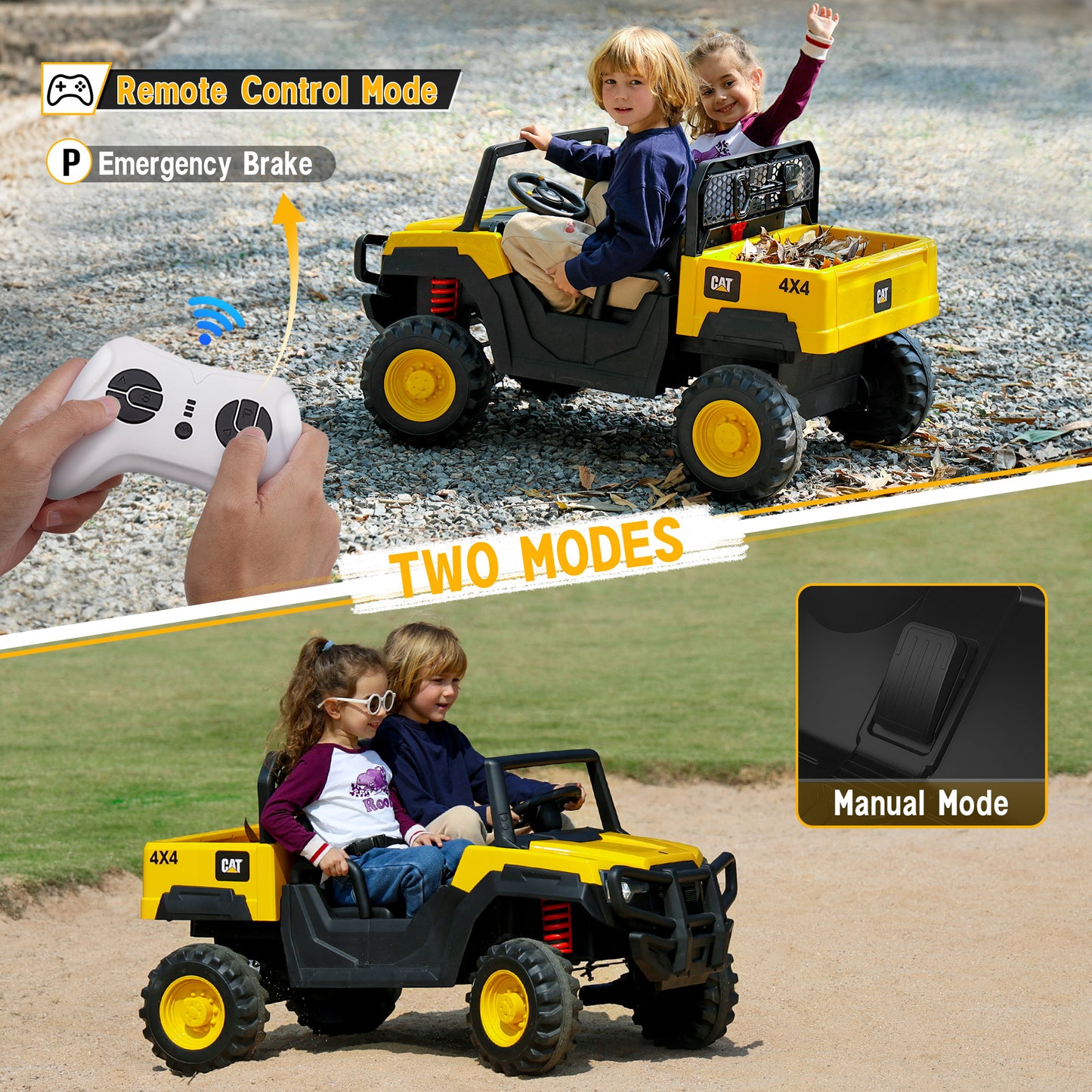 East doll 24V Licensed Caterpillar, Ride on Dump Truck