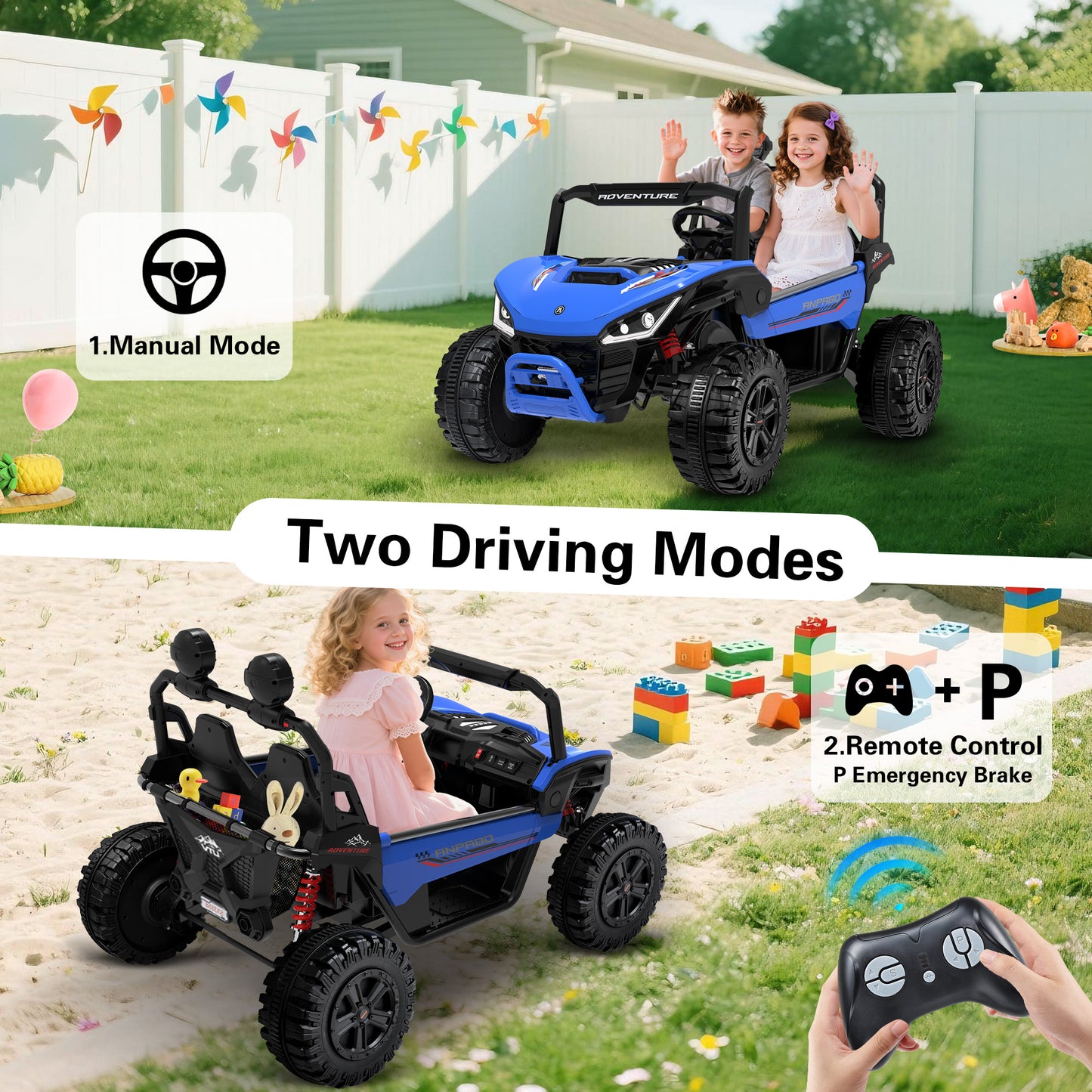 East doll 24V Ride on UTV Car for Big Kid, 2 Seater Ride on Car Toys, Power Electric car for kids,4 Wheels, 800W motors, Remote Control, 5.1 MPH ,3-12Y,Music