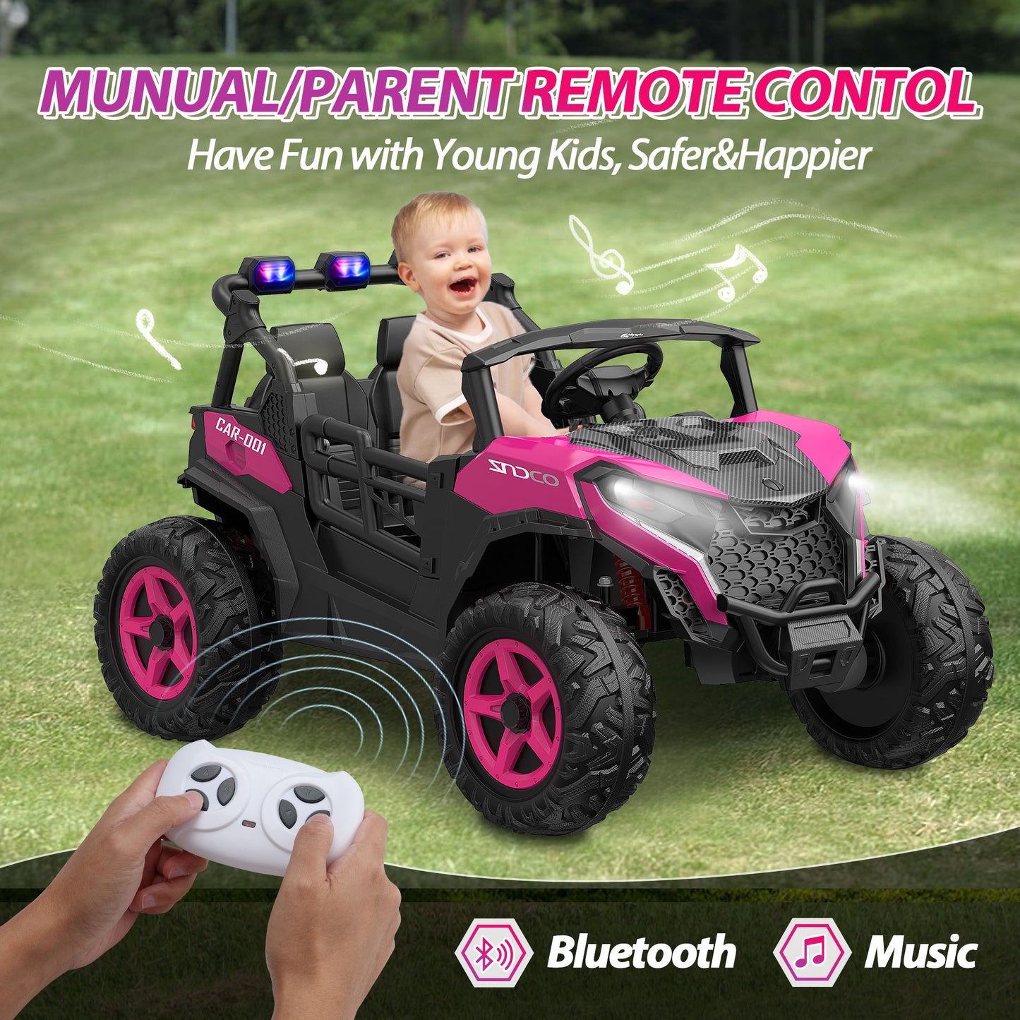 EastDoll 24V Power Ride on UTV Car, 4WD/ 2WD Switchable Electric Car