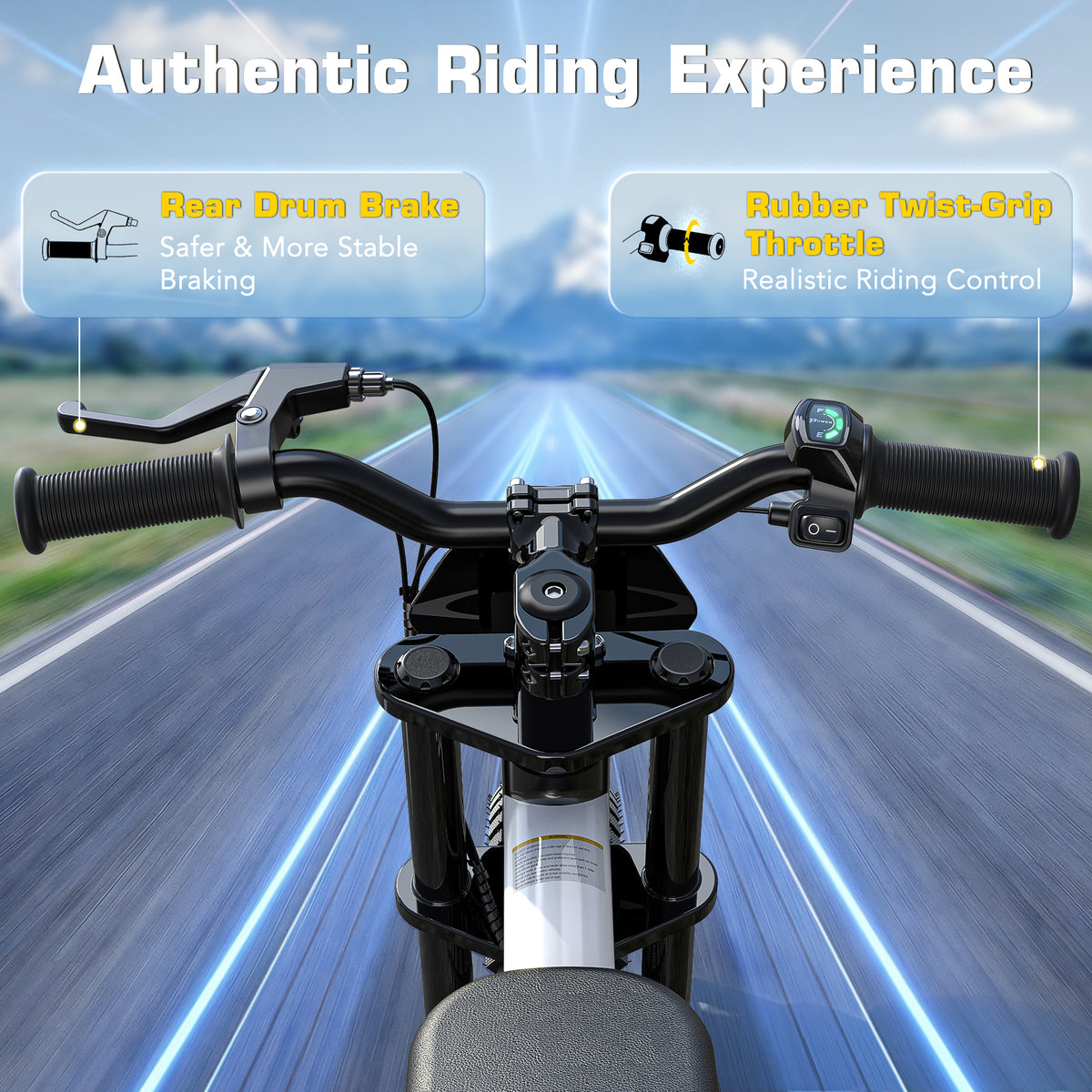 AceCruisers 36V Peak 500W Brushless Electric Dirt Bike for Kids, Up to13 MPH & 13 Miles