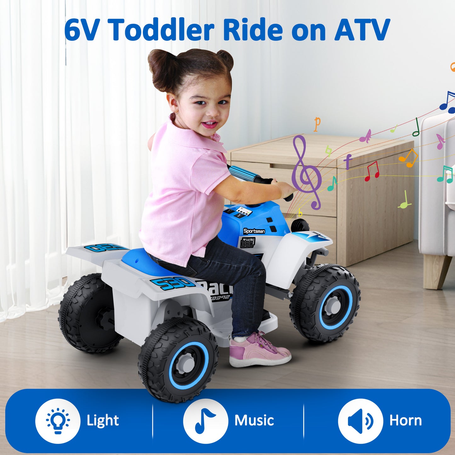 Eastdoll 6V 7Ah Ride on ATV Car for Kids, 2MPH, 55 Lbs