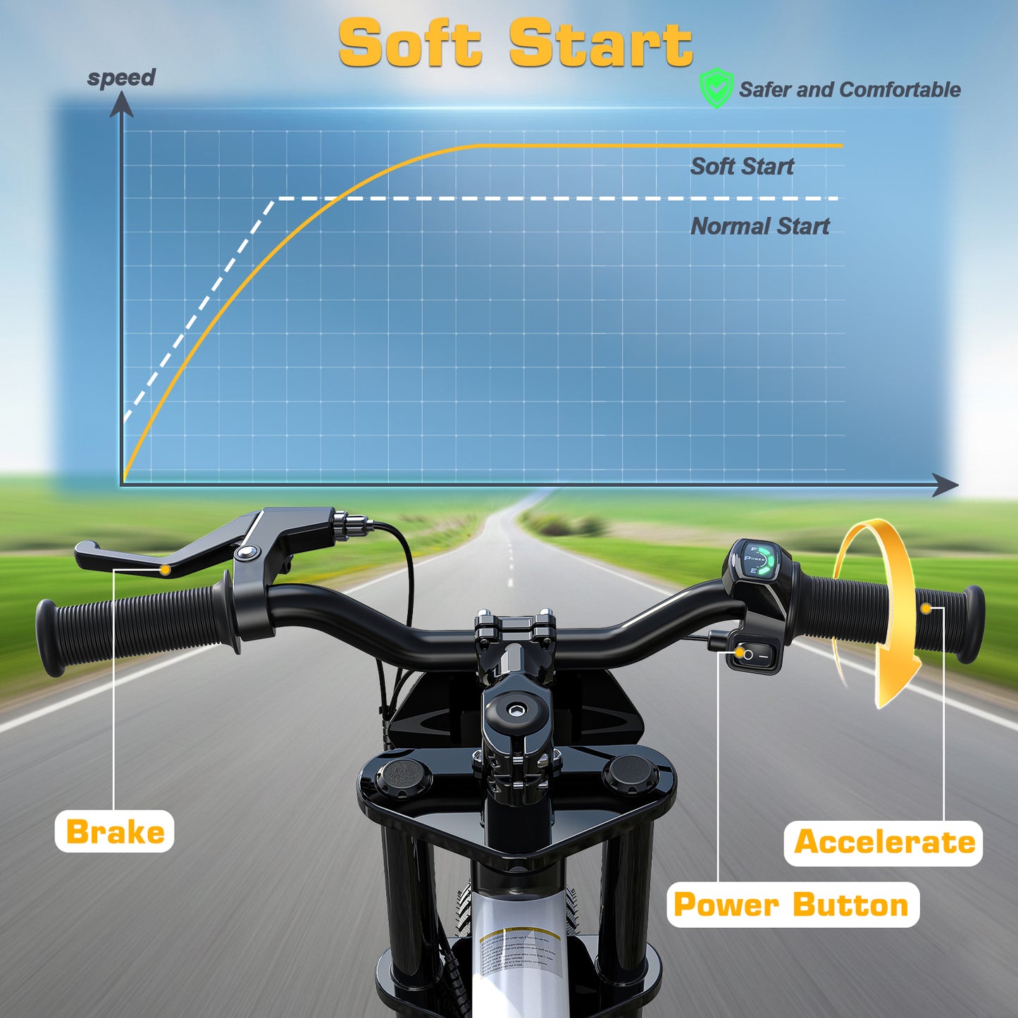 East doll 36V Electric Dirt Bike for Kids, 14" Pneumatic Tire