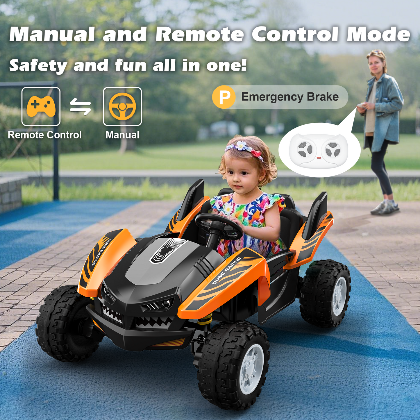 East doll 24V Big Kids Ride on Toys, 2 Seater Power Ride On Car