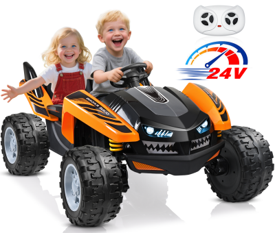 East doll 24V Ride on Toys Car for Big Kids, 2 Seater Power Ride on UTV , Sharks Electric Car for Kids Aged 3-10Y, 4WD 800W Motors, Remote Control, 5.1Mph, Music