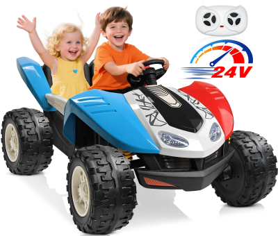East doll 24V 2 Seater Ride On Car for Big Kids, 4X800W Power Ride On Truck with Remote Control, 21" Seat with Spacious Legroom, EVA Tires, 3 Speeds, Music, Electric Toys Gift for Kids