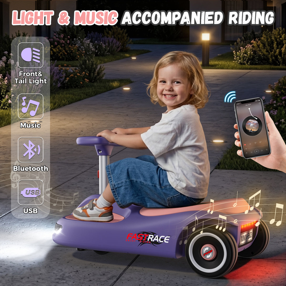 TOYBSNR 12V Electric Wiggle Car with Pedal