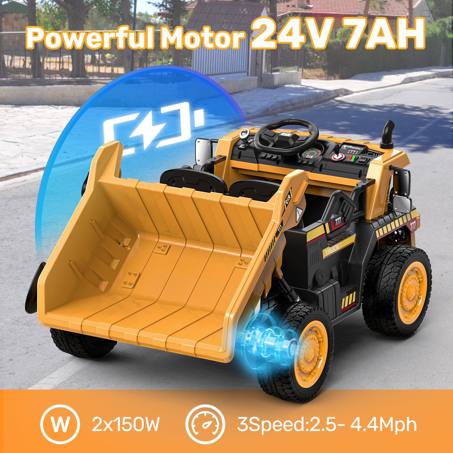 East doll 24V Electric Ride on Dump Truck, Ride on Car with Dump Bed,