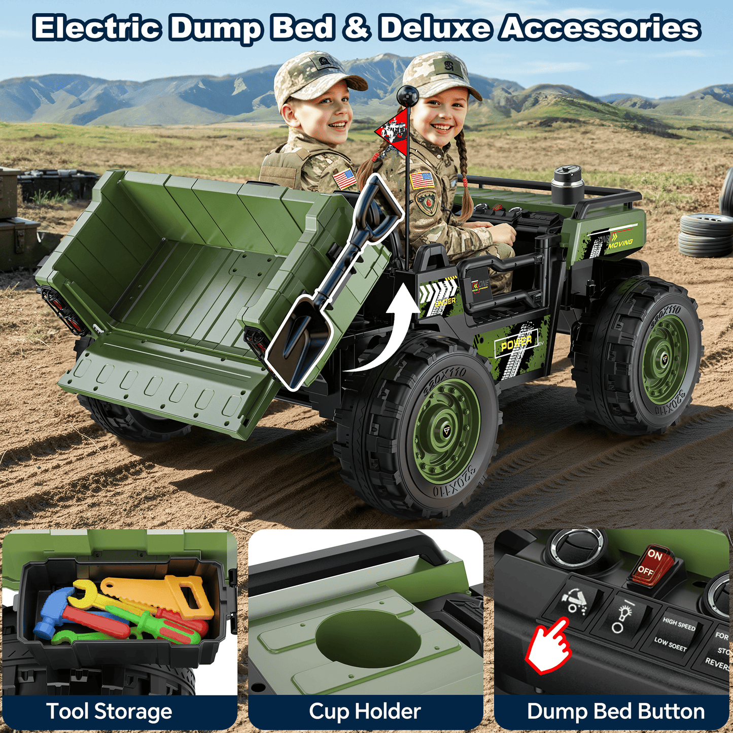 East doll 24V Powered Ride on Dump Truck