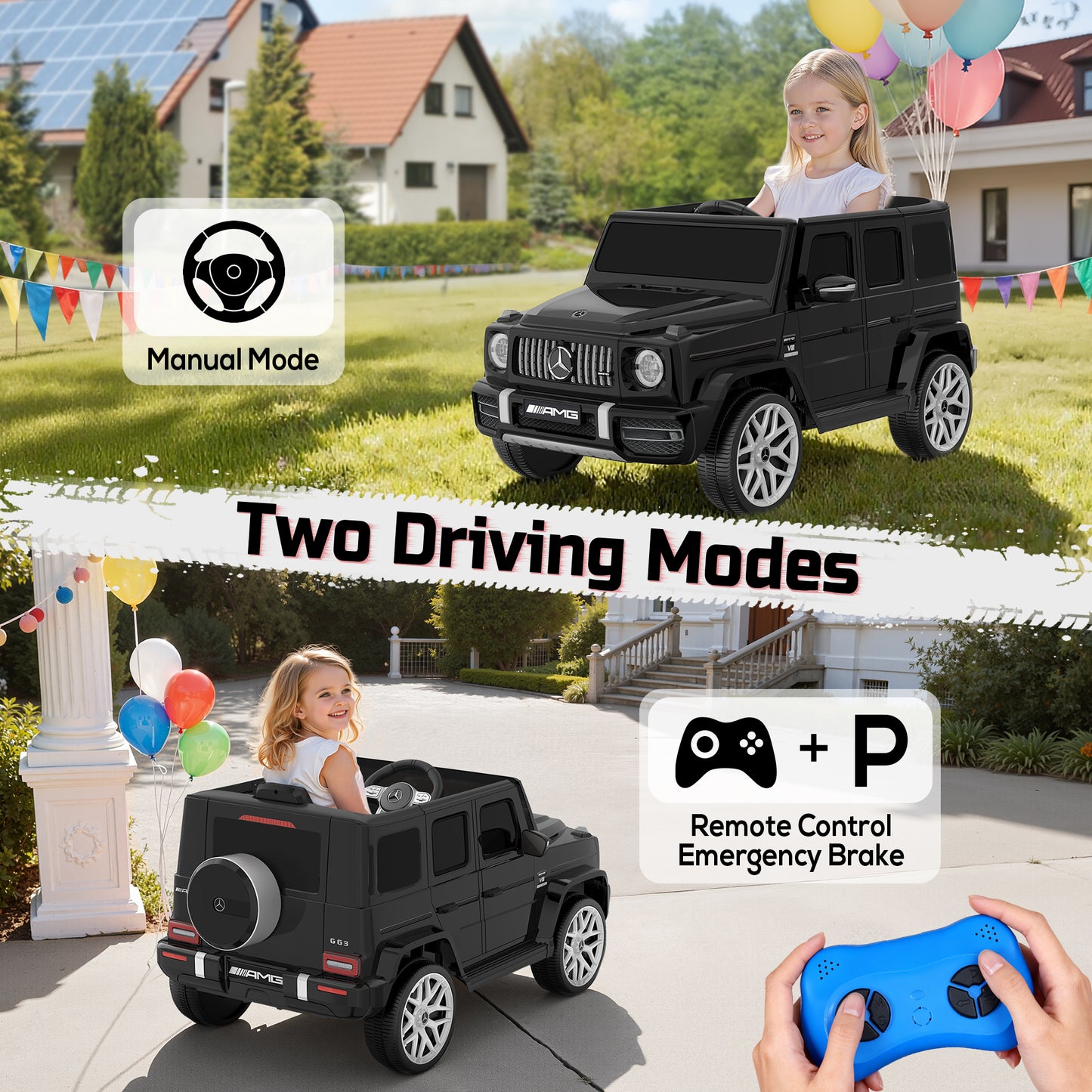 East doll 12V G63 Ride on Toys for Toddlers 2-4Y, Kid Electric Ride on Car, G Wagon Mercedes-Benz Truck, Remote Control, Lights, Music