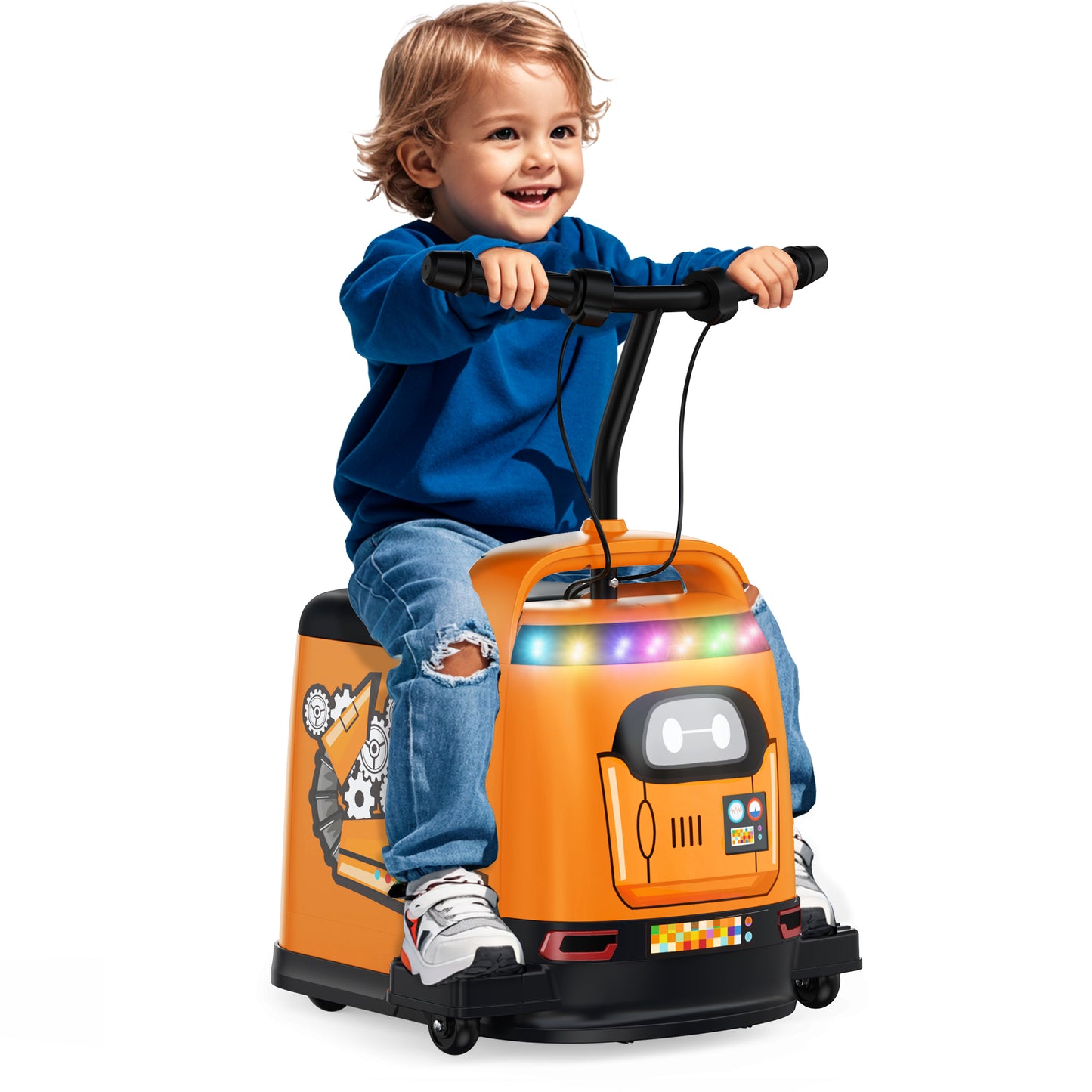 East doll 24V Ride on Car for Kids Aged 3-12, Kids Riding Toys, Toddler car, 180W Quiet Motor, DIY Stickers, Ideal for indoors, Music Player, LED Light, USB