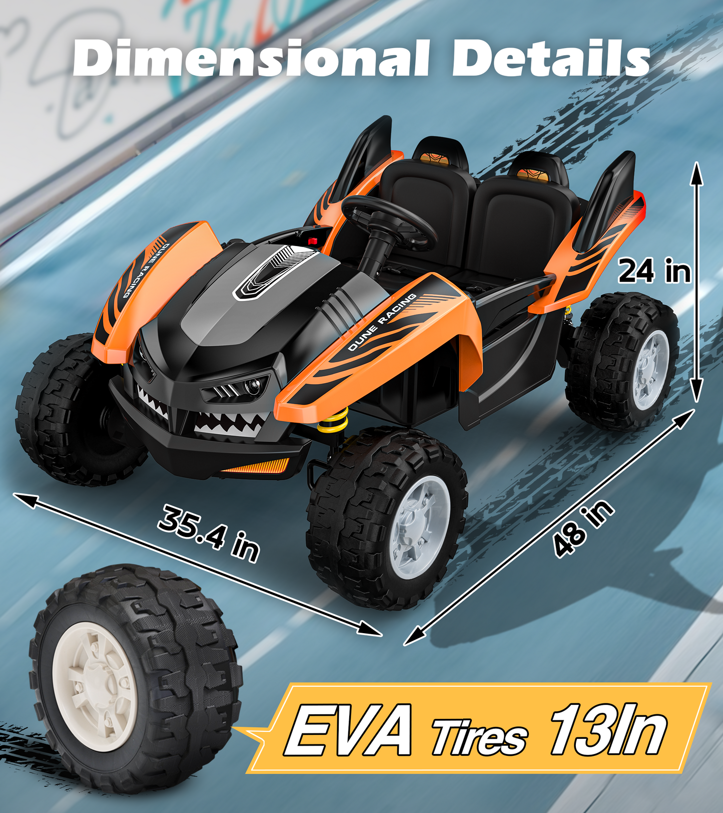 East doll 24V Big Kids Ride on Toys, 2 Seater Power Ride On Car