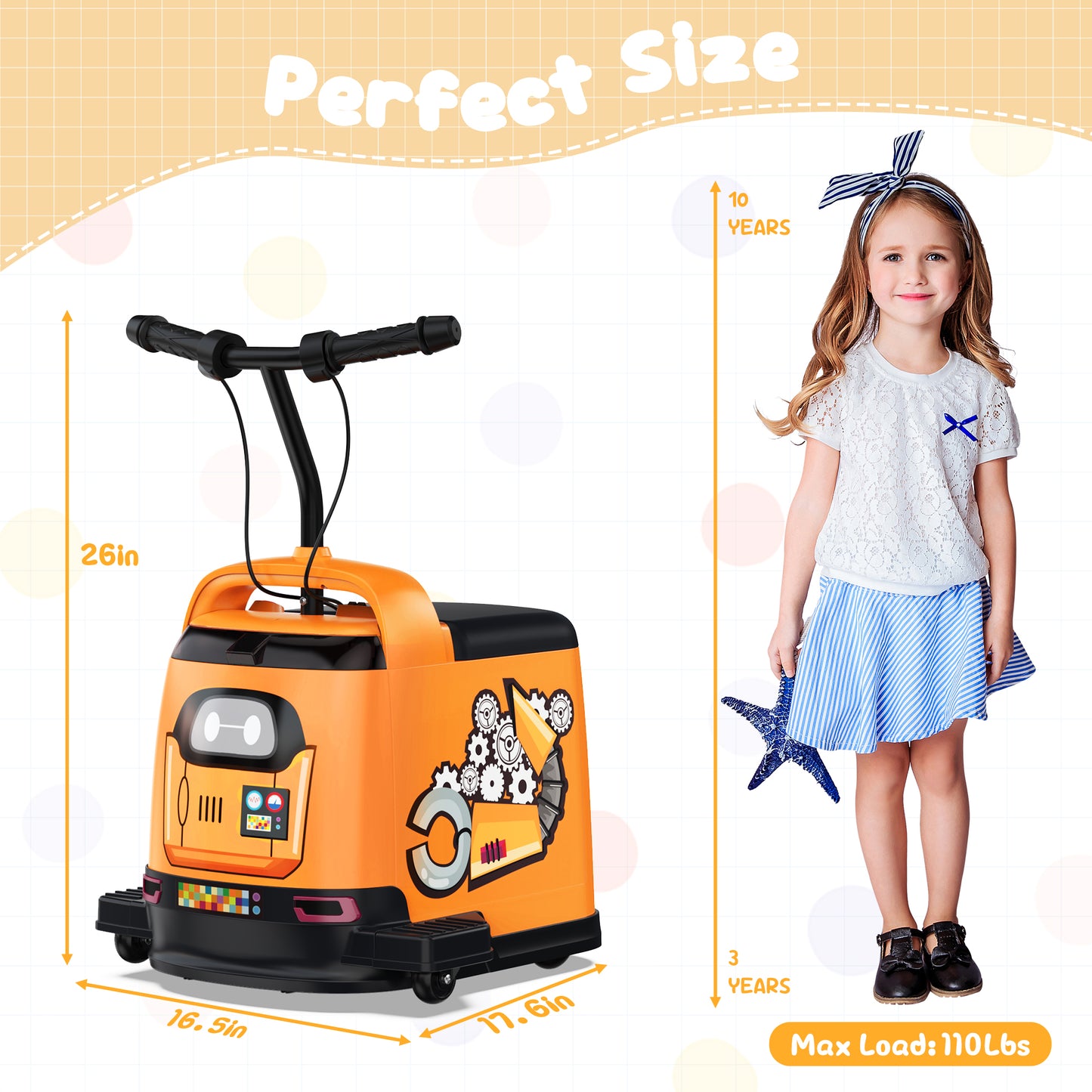 East doll 24V 4 Wheeler Ride on Scooter for Kids , Ride on 24V Aged 3-12