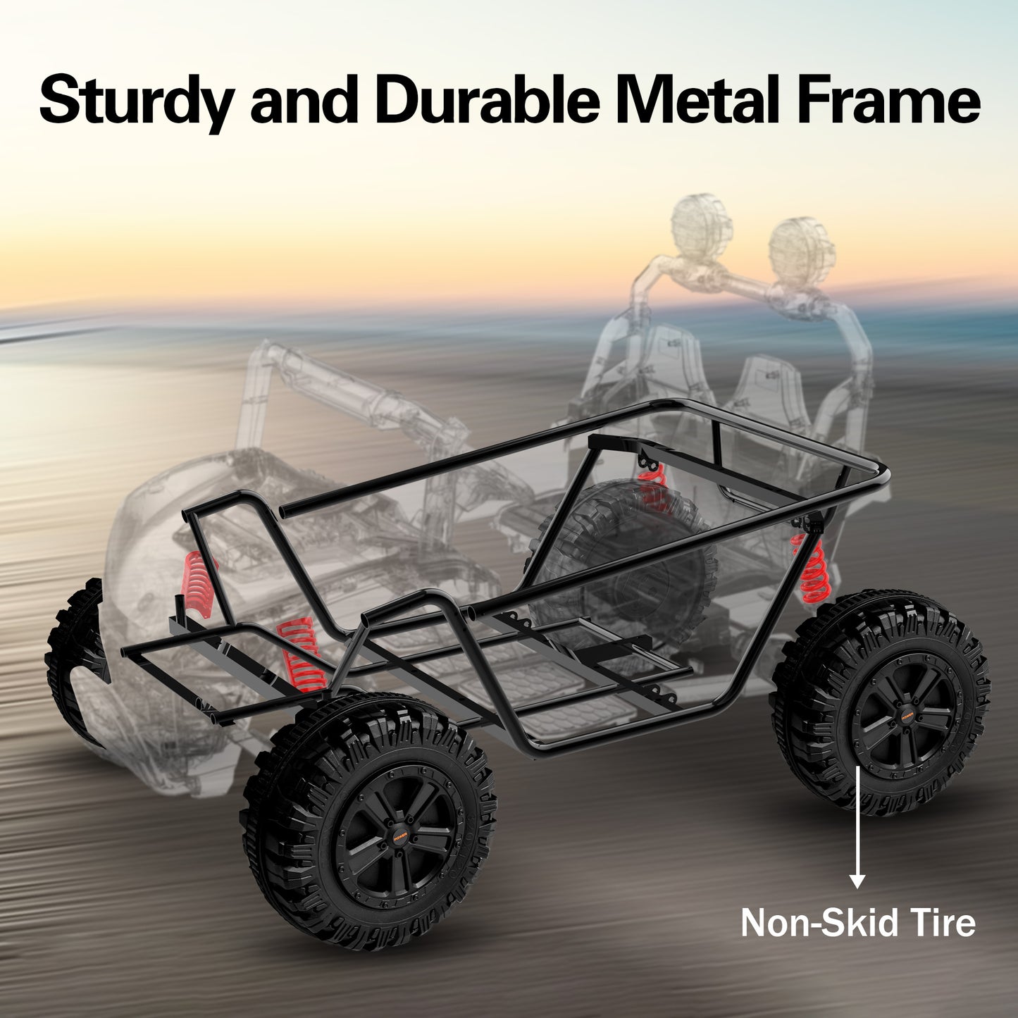 East doll 24V Ride on UTV Car for Big Kid, 2 Seater Ride on Car Toys, Power Electric car for kids,4 Wheels, 800W motors, Remote Control, 5.1 MPH ,3-12Y,Music