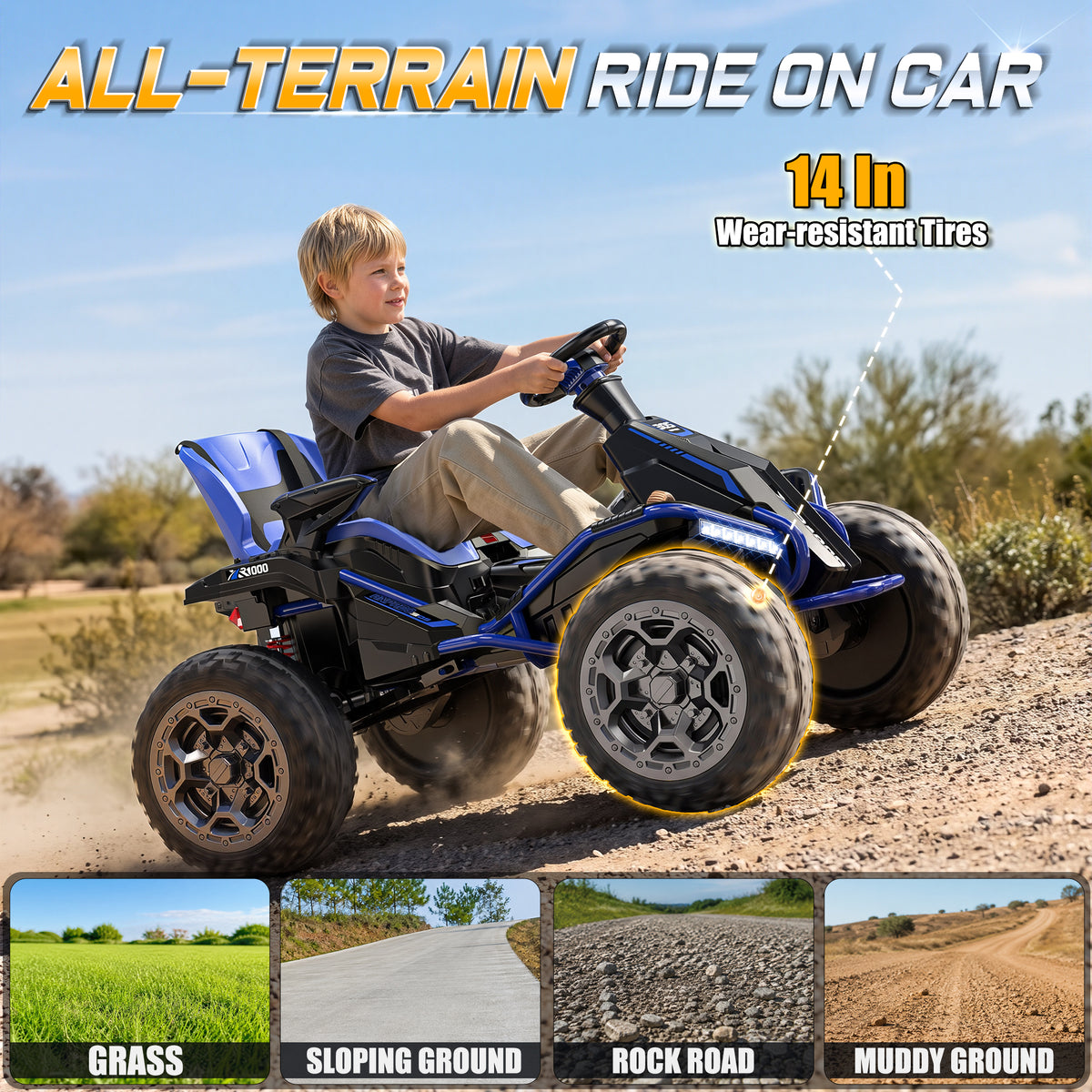 East doll 24V Ride on Toys for Big Kids, 4WD Ride on Car for Kids with 4x200W Motors, Kids Electric Car for Ages 3-12, Parent Remote Control, Adjustable Seat, 5 MPH