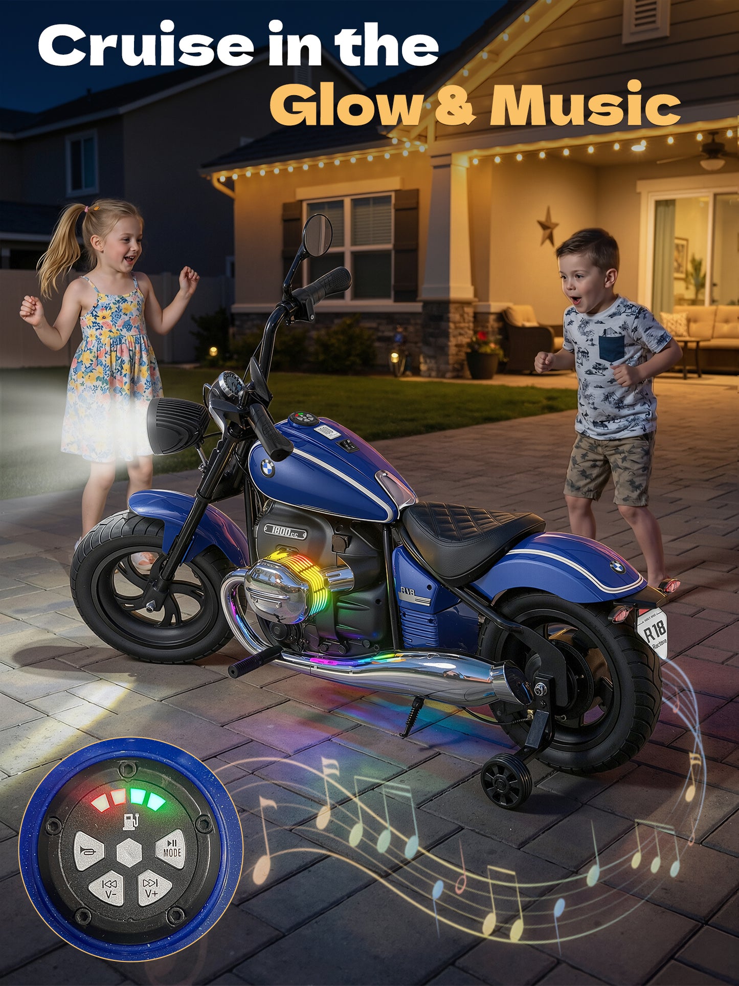 East doll BMW licensed Electric Motorcycle for Kids, Electric Ride on Toy, 200W Power Motor, Up to 13.05MPH & 12 Miles Long-Range, Twist-Grip Throttle, 3-Speed, Lights & Music