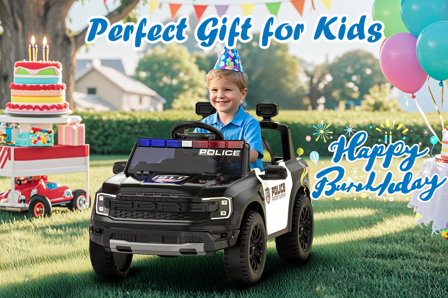 East doll 12V Licensed Ford Kids Ride on Police Car