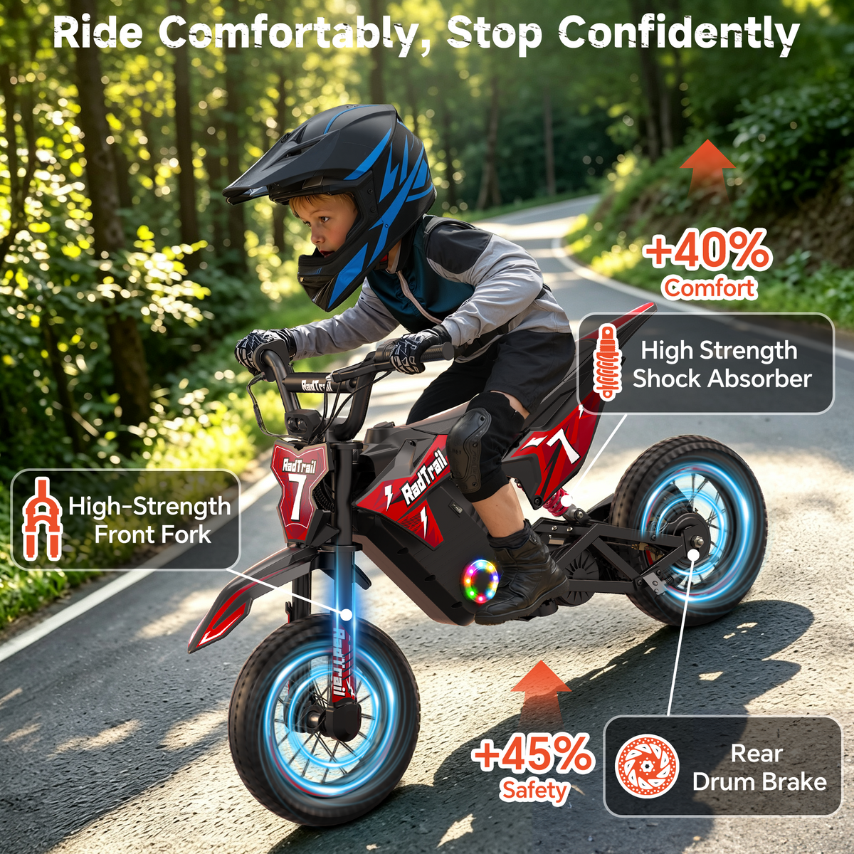 AceCruisers 36V Electric Dirt Bike for Kids 4-10, 700W Peak & Max 15.5 MPH, 13.7 Miles