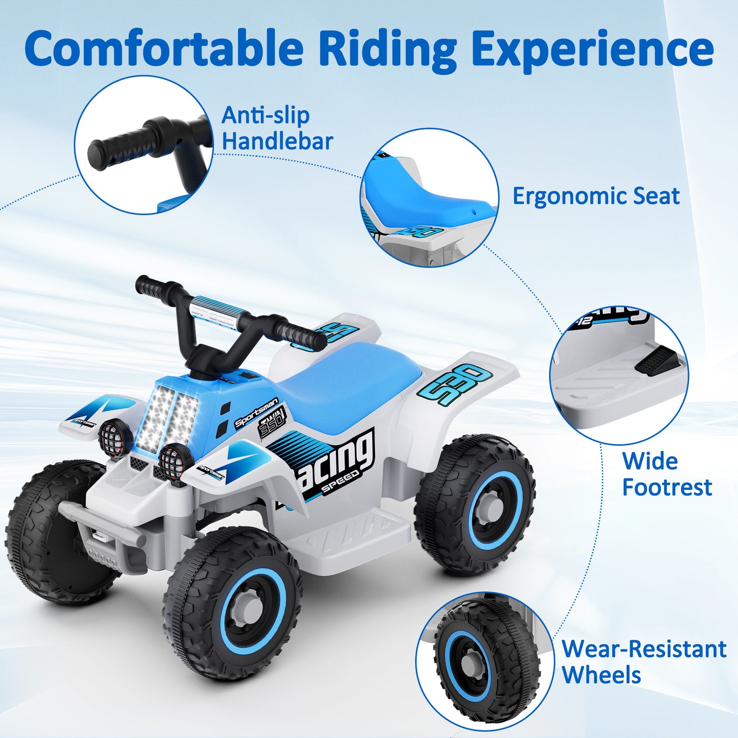 Eastdoll 6V 7Ah Ride on ATV Car for Kids, 2MPH, 55 Lbs