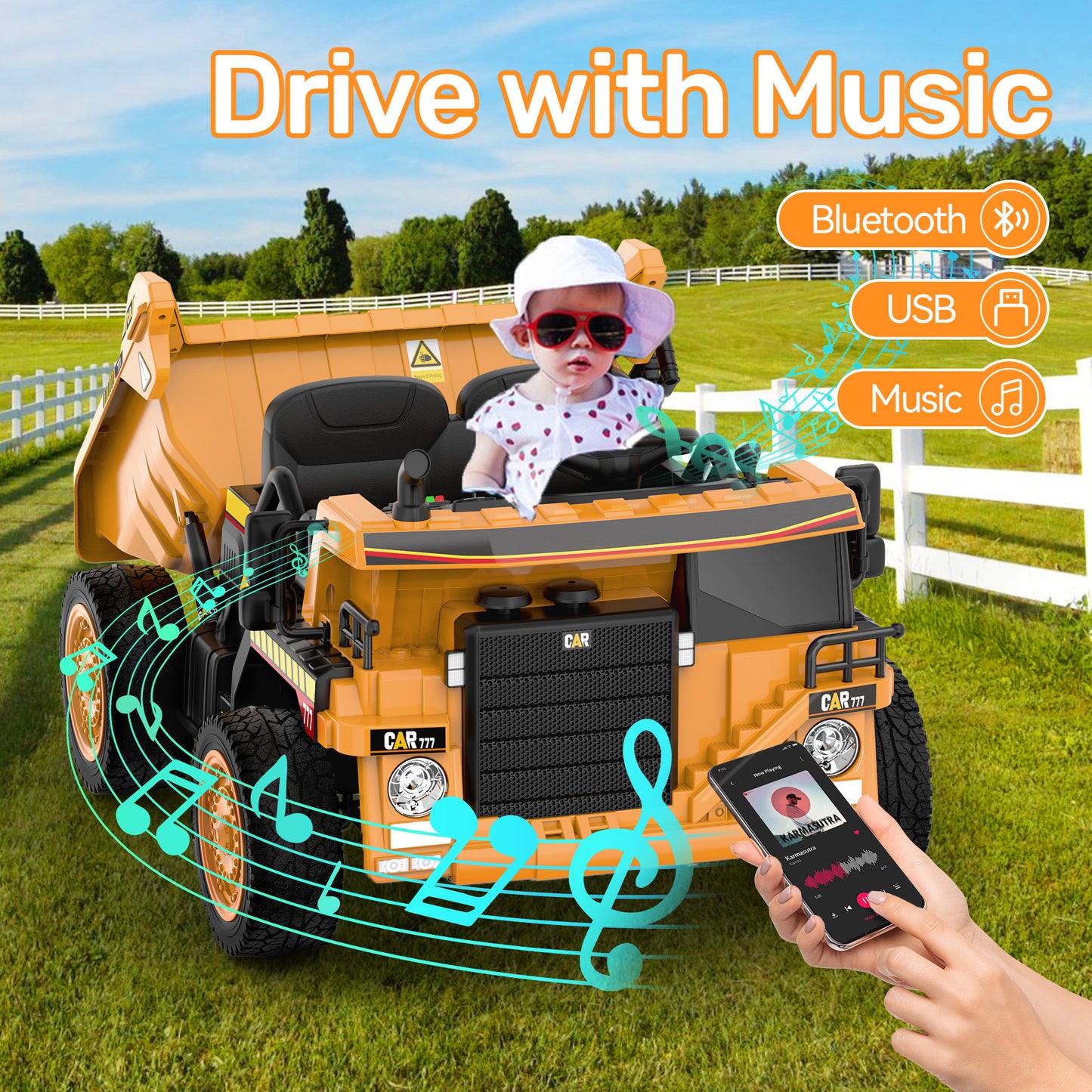 East doll 24V Electric Ride on Dump Truck, Ride on Car with Dump Bed,