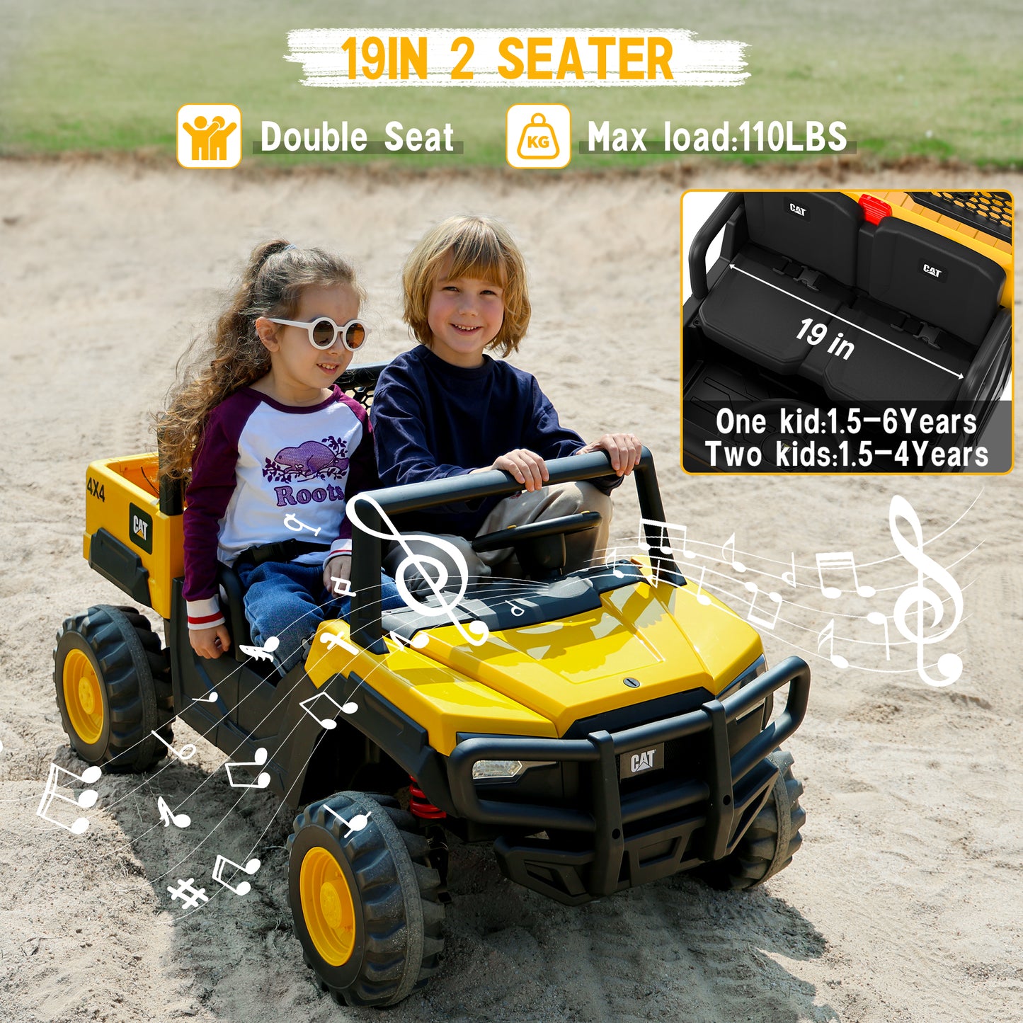 East doll 24V Licensed Caterpillar, Ride on Dump Truck