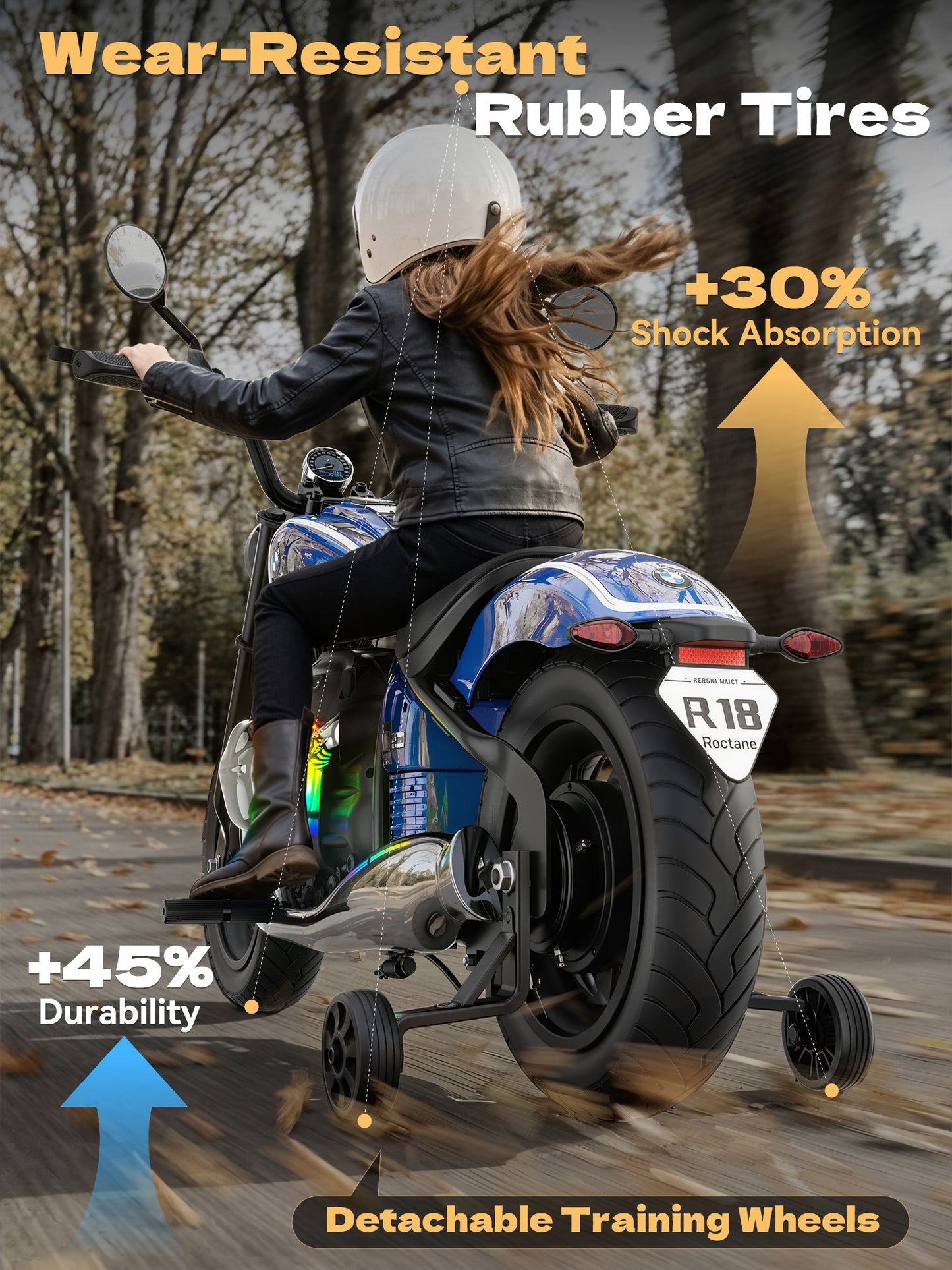 East doll BMW licensed Electric Motorcycle for Kids, Electric Ride on Toy, 200W Power Motor, Up to 13.05MPH & 12 Miles Long-Range, Twist-Grip Throttle, 3-Speed, Lights & Music