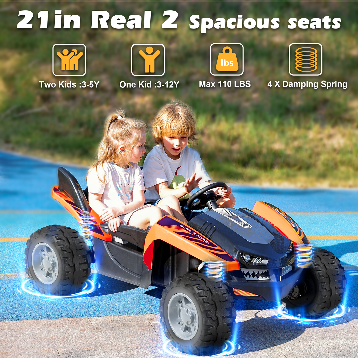 East doll 24V Big Kids Ride on Toys, 2 Seater Power Ride On Car