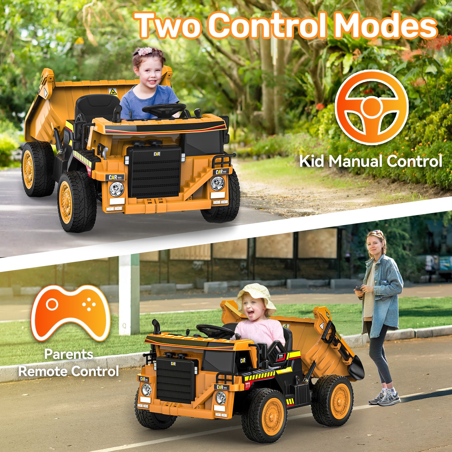 East doll 24V Electric Ride on Dump Truck, Ride on Car with Dump Bed,