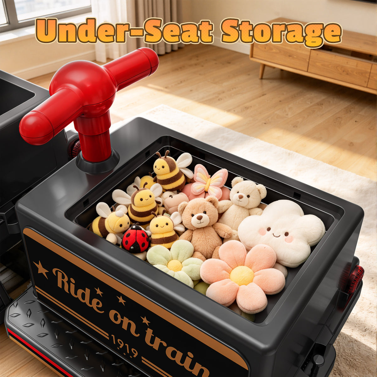 East doll Kids Train Carriage W/ Storage Box