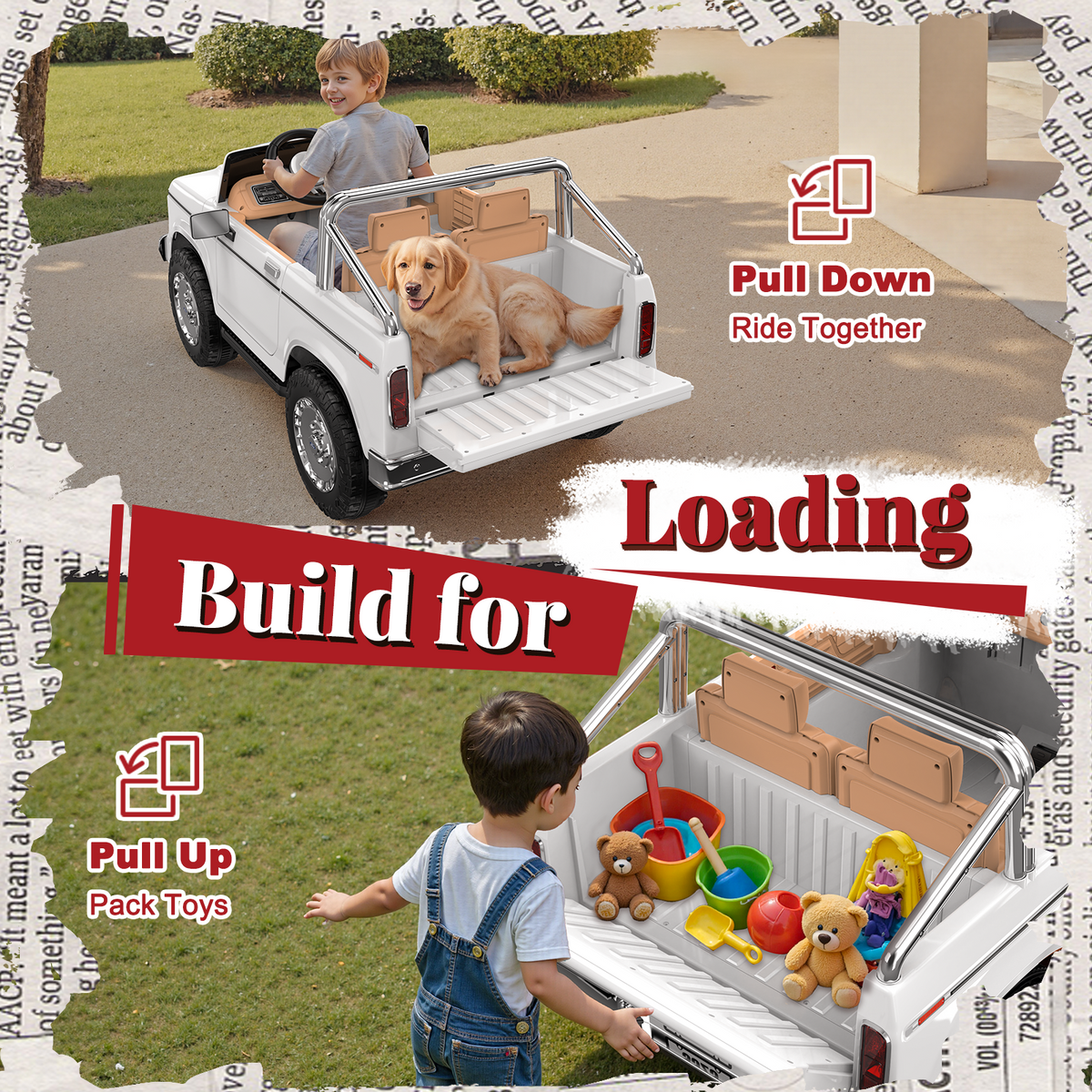ANPABO Licensed Ford F-150 24V 2 Seater Ride on Car for Kids, White