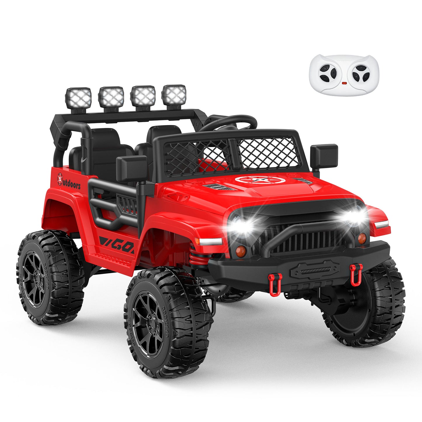 East doll 24Volt Power Ride On Truck, Electric Car for Kids, Ride on Toys with Remote Control, 19 In 2 Seater, 300W, LED Lights, Bluetooth, Music, 3 Speeds, Gift for Boys Girls
