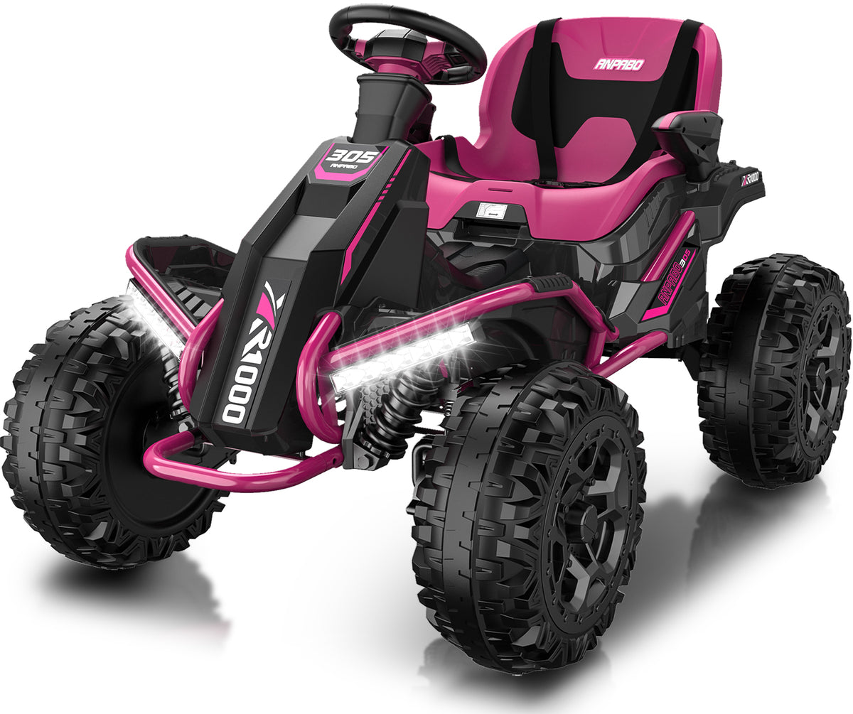 ANPABO 24V 4x200W Ride On Toys for Big Kids Aged 3-12, Adjustable Wide Seat