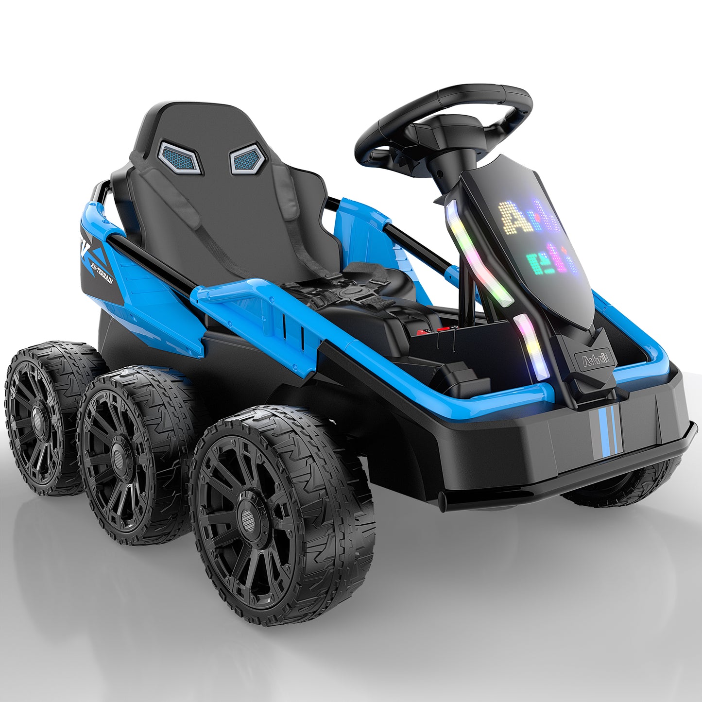 East doll 24V Power Ride on Toys for Big Kids, 6 Wheels Kids UTV, 4x75W Motors, 5MPH, Remote Control, Music, Racing Kids Electric Kart for Age 3+
