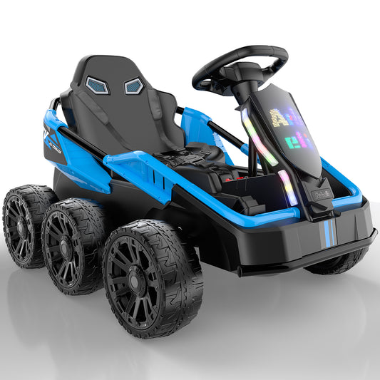 East doll 24V Power Ride on Toys for Big Kids, 6 Wheels Kids UTV, 4x75W Motors, 5MPH, Remote Control, Music, Racing Kids Electric Kart for Age 3+