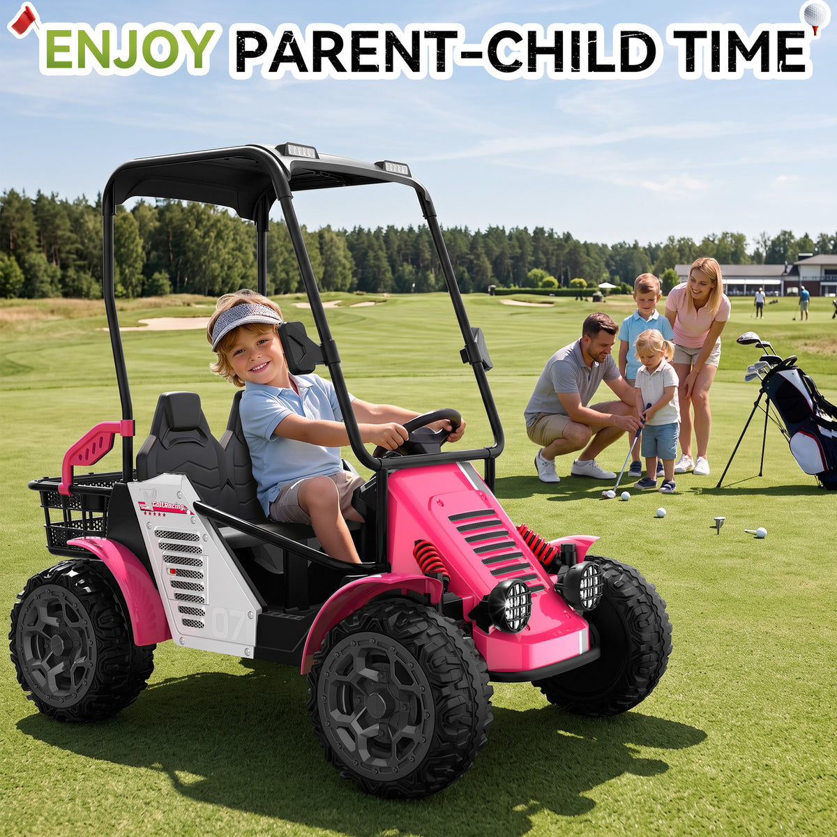 ARBELI 24V 2 Seater Ride on Toys for Big Kids, Dual Spring Suspension Ride on Car with Remote Control, Powerful 4WD Motors, Max Speed 5 MPH, Load 135 Lbs
