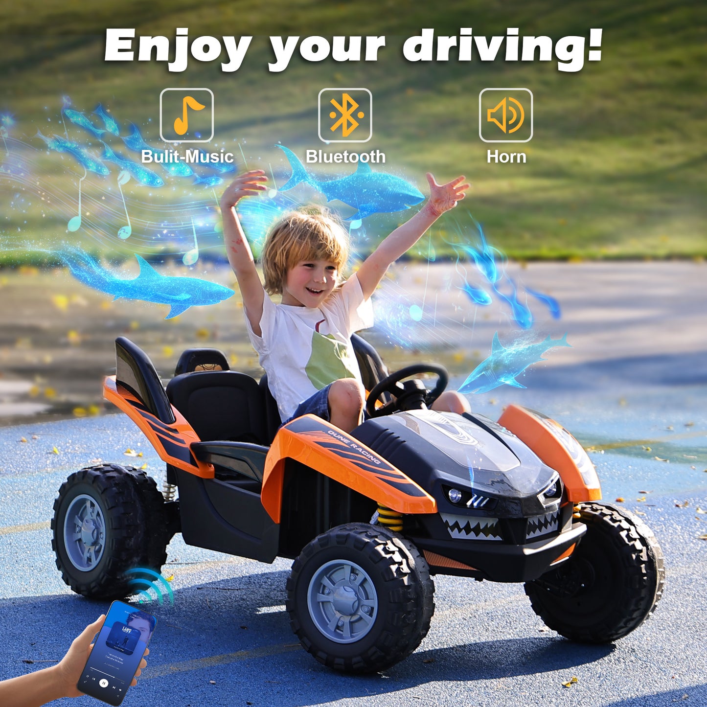 East doll 24V Big Kids Ride on Toys, 2 Seater Power Ride On Car