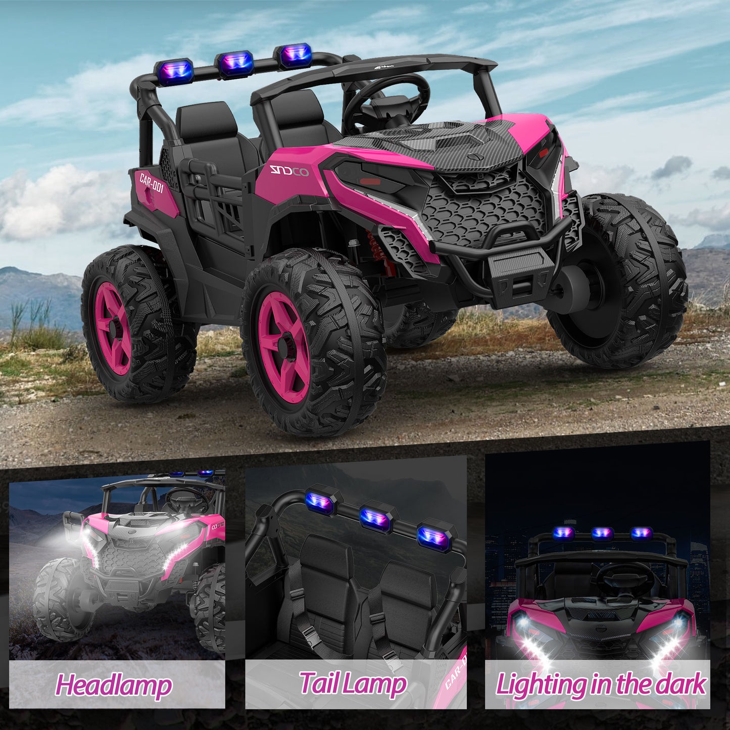 EastDoll 24V Power Ride on UTV Car, 4WD/ 2WD Switchable Electric Car