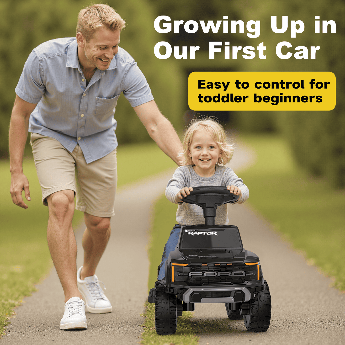 East doll 6V Ride on Toy for Toddler, Ford Electric Car for Kids, Toddler Car for Ages 1-3 Years, LED Lights, Power Motor，4 wheeler, Kids ATV