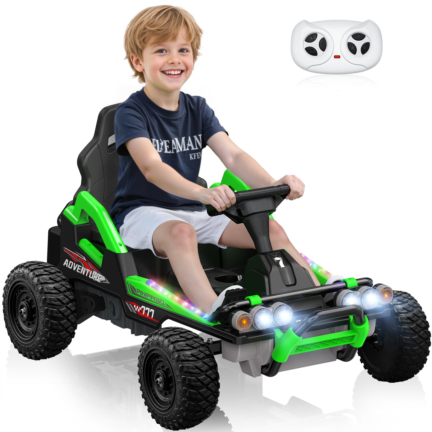 East doll 24V Ride on Toys Car for Big Kids Aged 3+, Electric Kart, Power 2X200W Motors, 4 Wheels, Remote Control, Gas Pedal & Brake, 5MPH