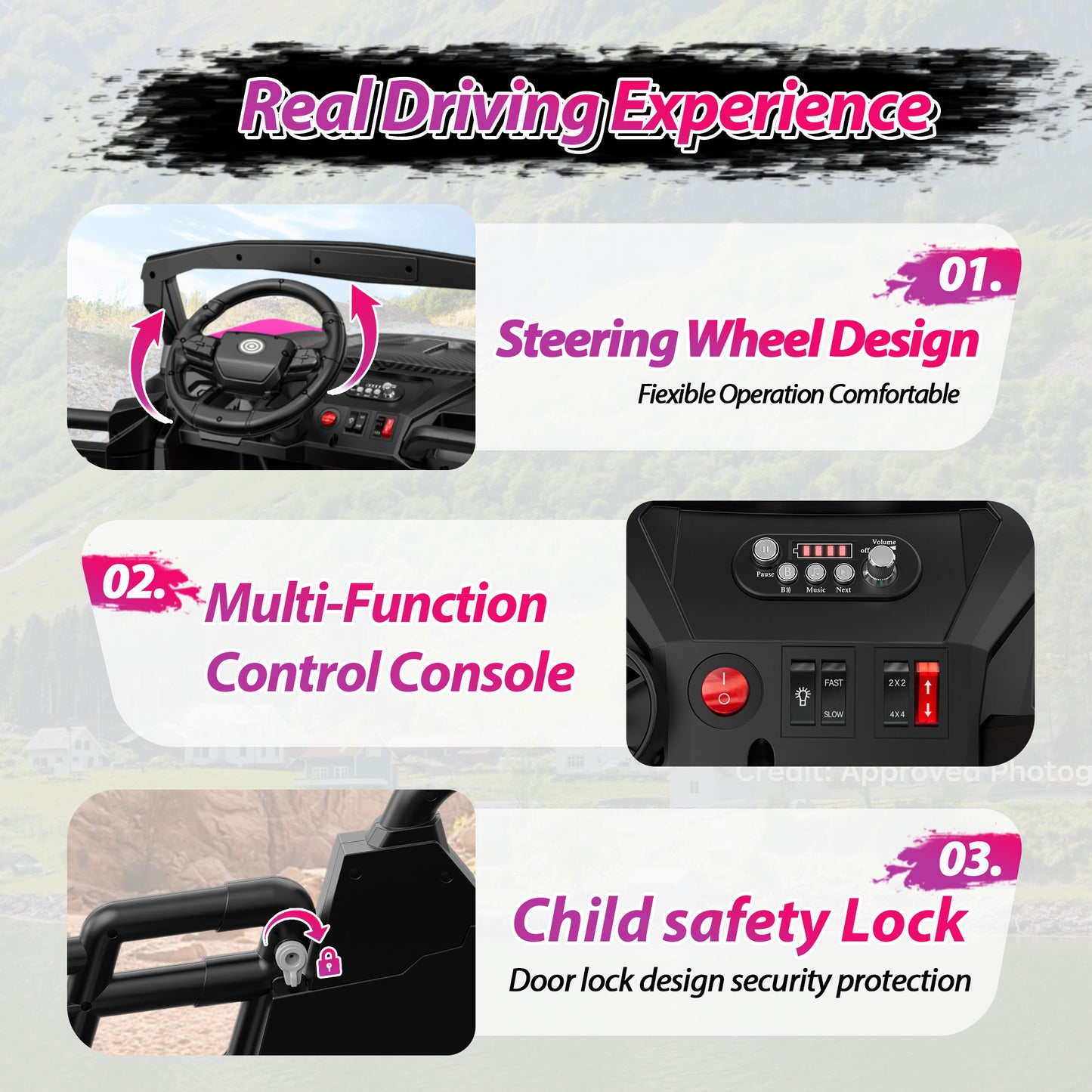 EastDoll 24V Power Ride on UTV Car, 4WD/ 2WD Switchable Electric Car