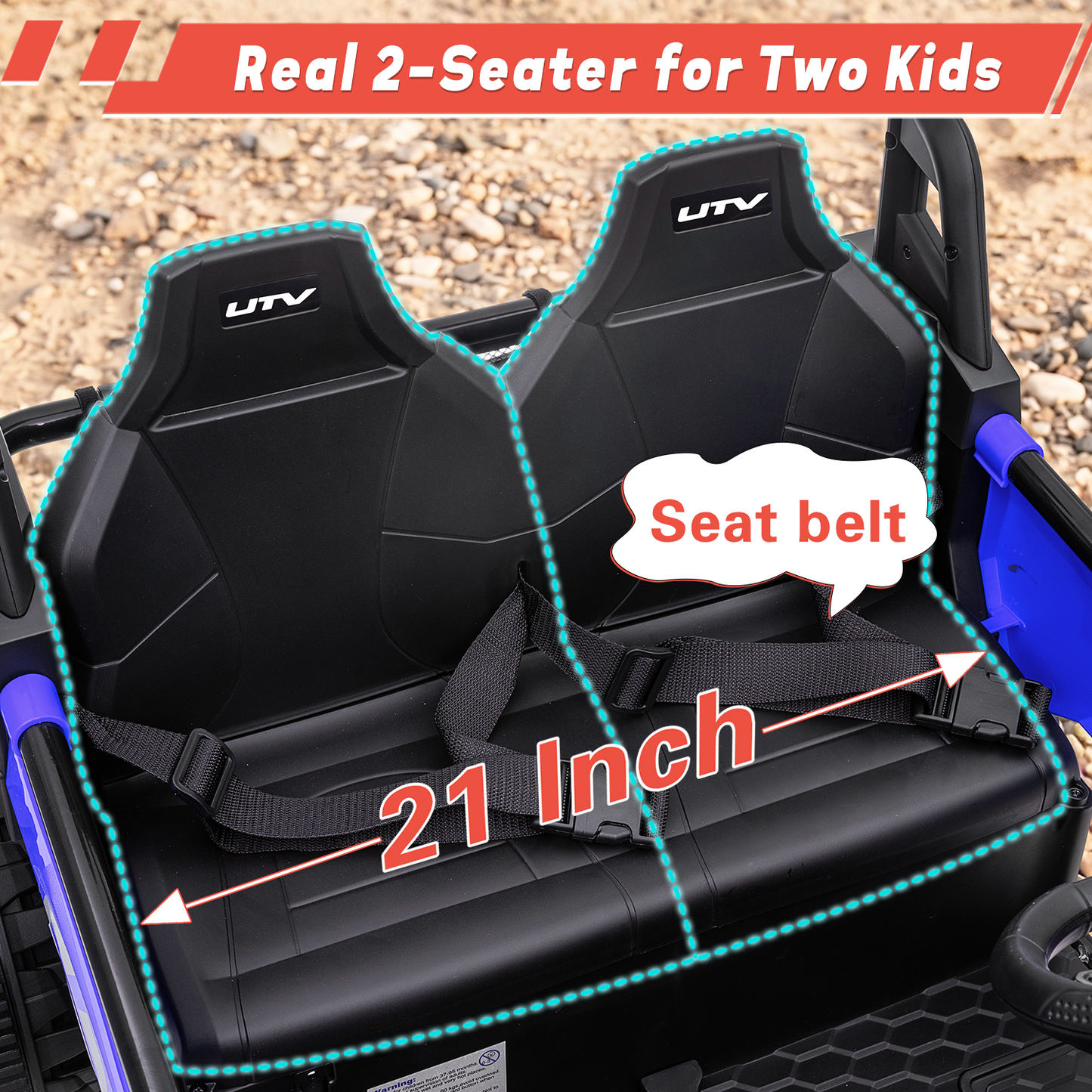 East doll 24V Ride on UTV Car for Big Kid, 2 Seater Ride on Car Toys, Power Electric car for kids,4 Wheels, 800W motors, Remote Control, 5.1 MPH ,3-12Y,Music